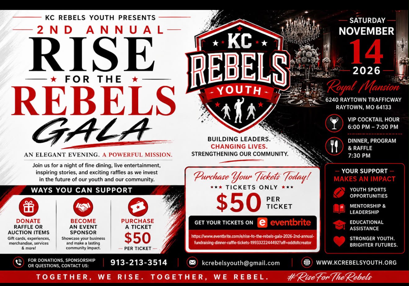 Official Rise for the Rebels Gala 2026 flyer